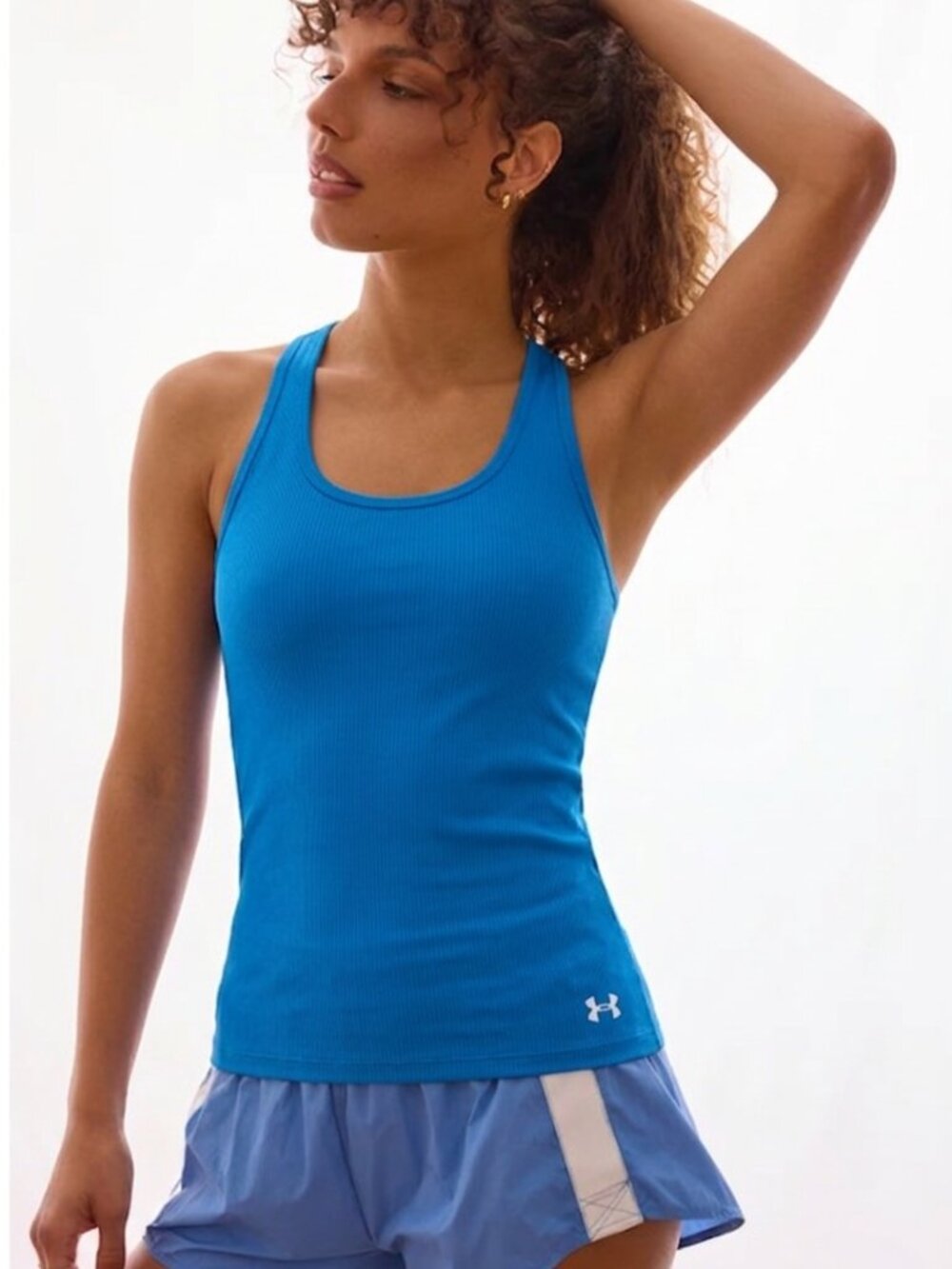 Great condition Underarmour blue racerback ribbed tank